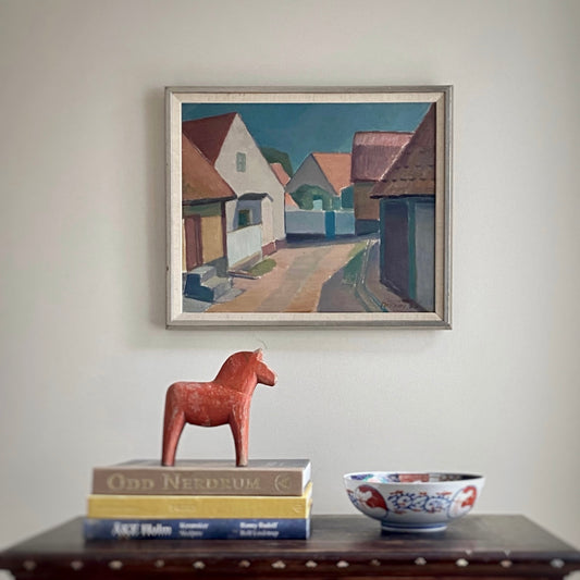 Oil Painting Vintage Mid Century From Sweden By Hellsing 1954