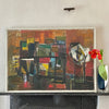 Mid Century Abstract Oil Painting By Eric Julius Sweden