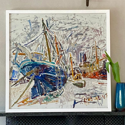 Original Oil Painting Vintage Mid Century By S Lindahl Sweden