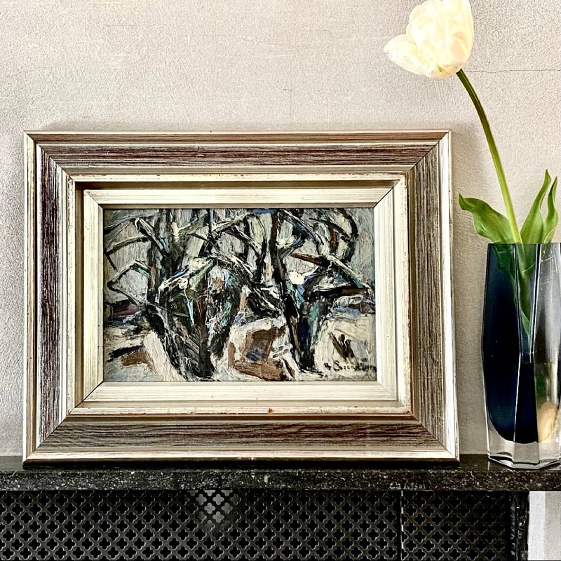 Study of Trees Oil Painting Mid Century By C Berndtsson Sweden