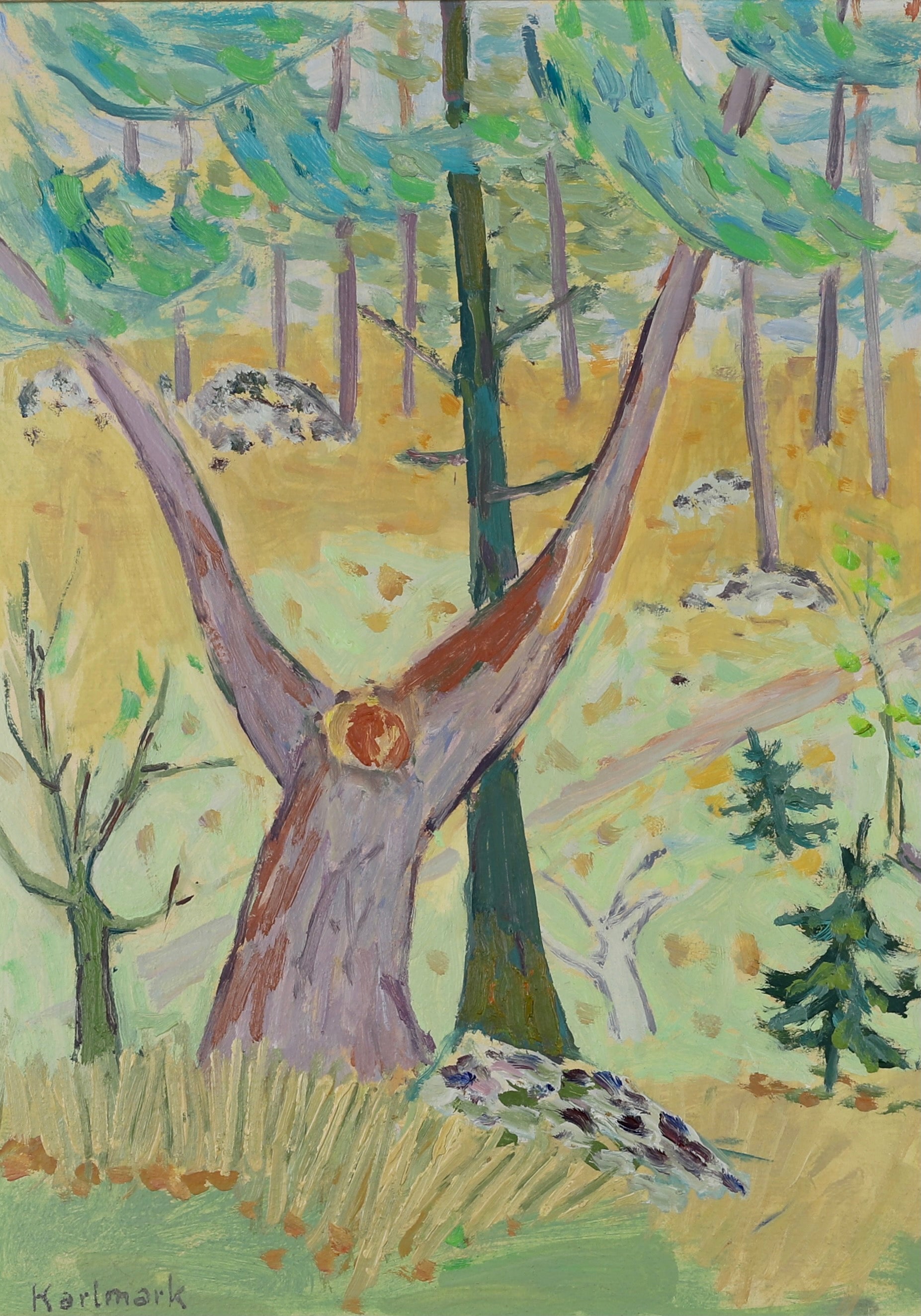 Mid Century Original Landscape By G Karlmark Sweden