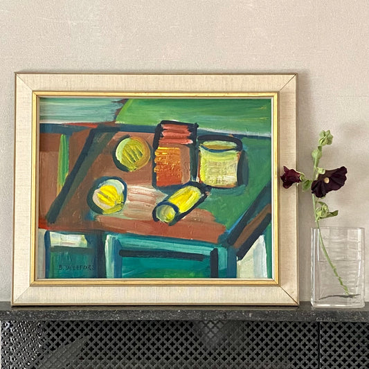 Vintage Original Mid Century Still Life By B Delefors Sweden