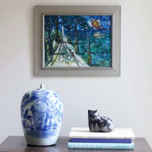 Mid Century Original Coastal Oil Painting From Sweden