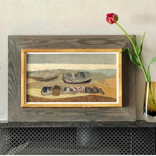 Mid Century Coastal Oil Painting By Nils Öst Sweden