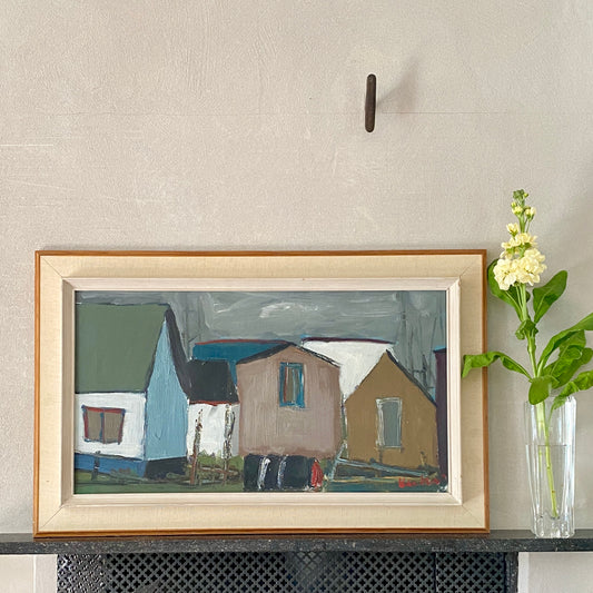 Mid Century Original Oil Painting From Sweden by K Christensen