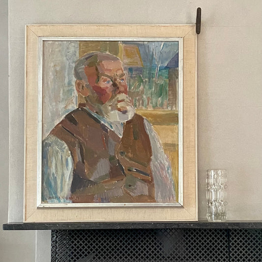 Vintage Original Portrait of a Skipper by AA Jönsson From Sweden 1955