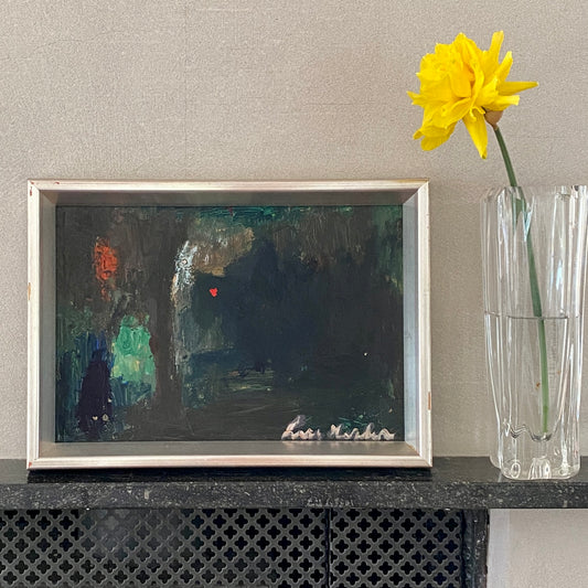 Vintage Original Abstract Oil Painting From Sweden by L Herder