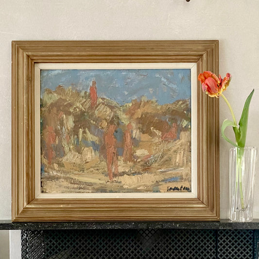 Mid Century Coastal Oil Painting By Svän Grandin Sweden