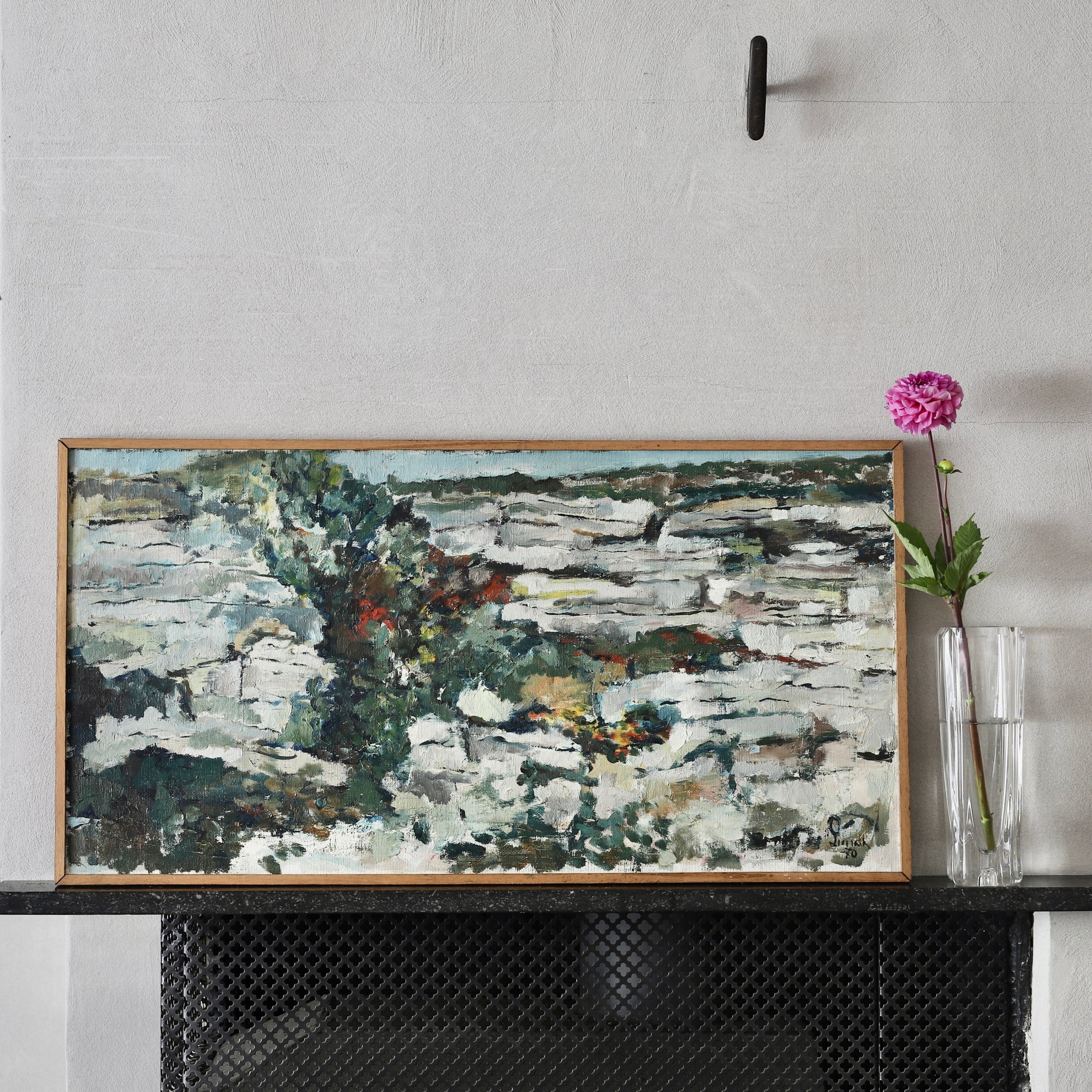 Vintage Original Landscape Oil Painting From Sweden 1970