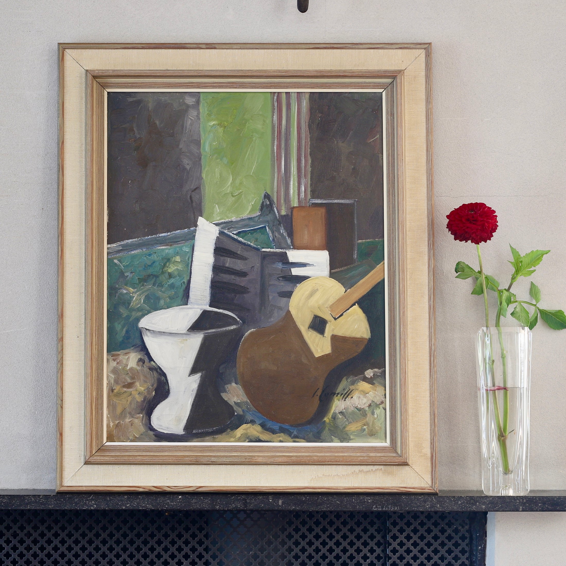 Swedish Vintage Art Still Life Oil Painting