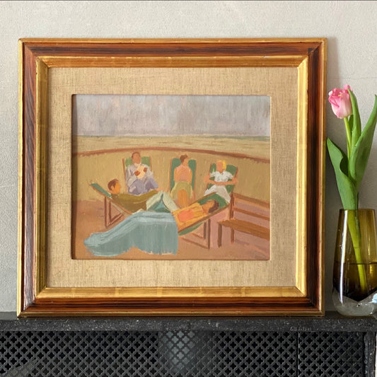 Mid Century Original Oil Painting From Sweden By E Elfwen