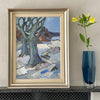 Mid Century Original Winterscape Oil Painting From Sweden