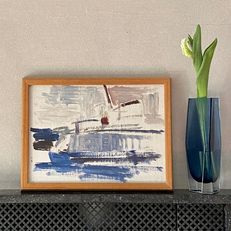 Vintage Original Abstract Oil Painting From Sweden