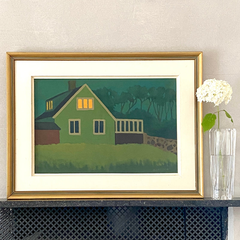 Mid Century Vintage Oil Painting From Sweden by G Larsson