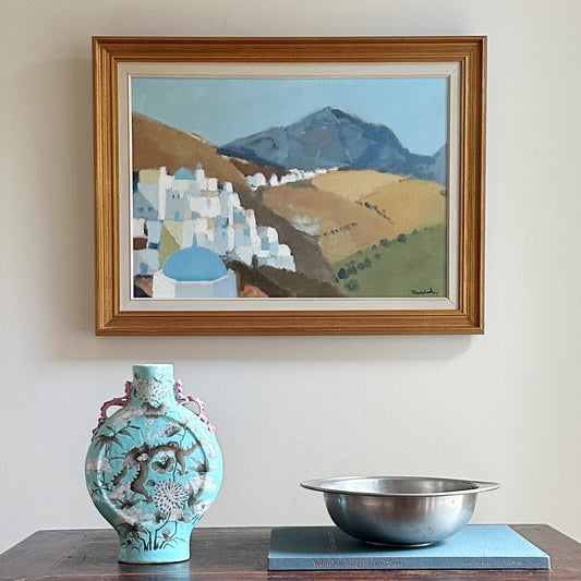 Vintage Art Room Mid Century Original Oil Painting from Sweden