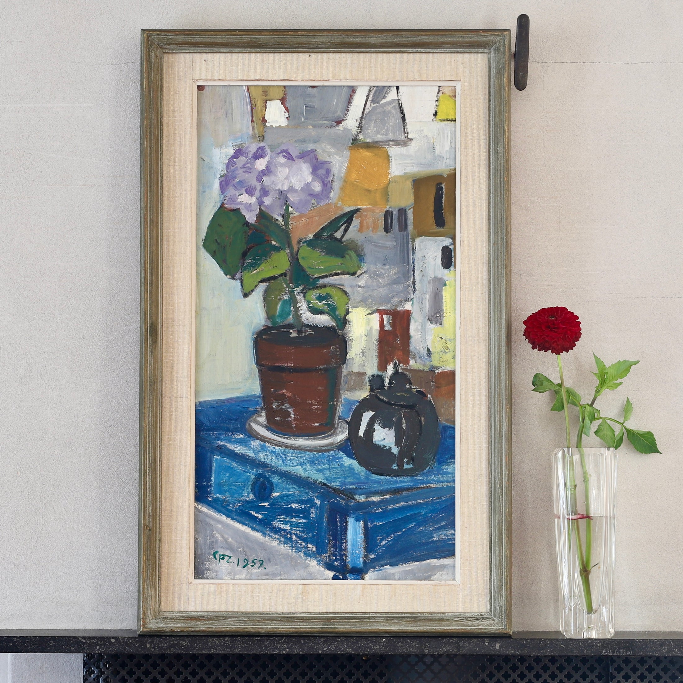 Vintage Swedish Art Still Life Oil Painting
