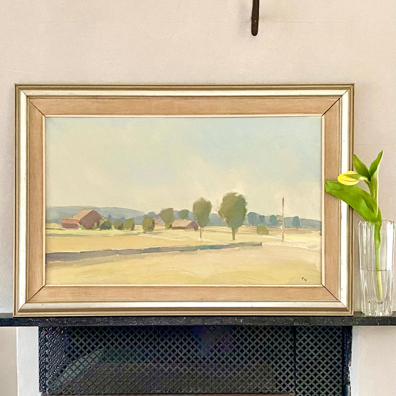Vintage Landscape Oil Painting by Tage Nilsson from Sweden
