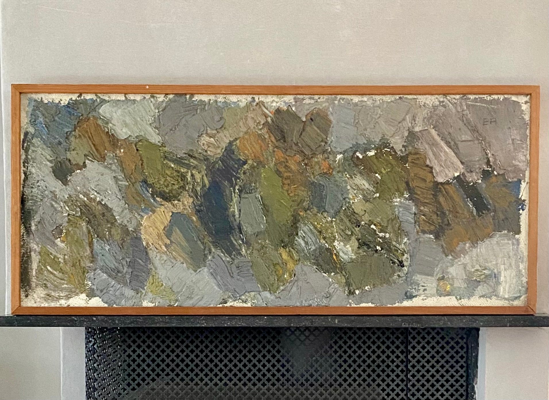 Mid Century Abstract Oil Painting By Erwin Andersson Sweden