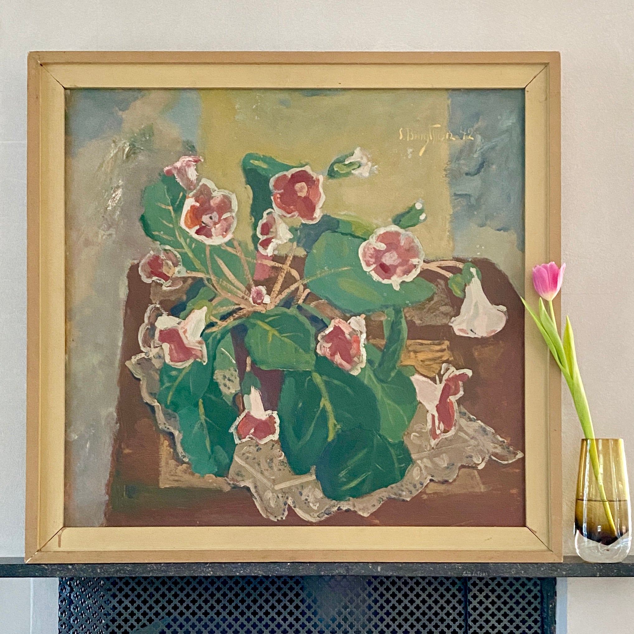 Vintage Art Room Mid Century Oil Painting From Sweden