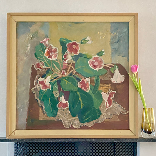 Vintage Art Room Mid Century Oil Painting From Sweden