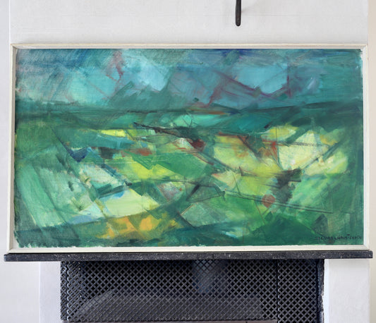 Vintage Art Sweden Mid Century Original Landscape Oil Painting By S Christensen