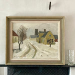 Mid Century Winterscape Oil Painting By H Lundström Sweden